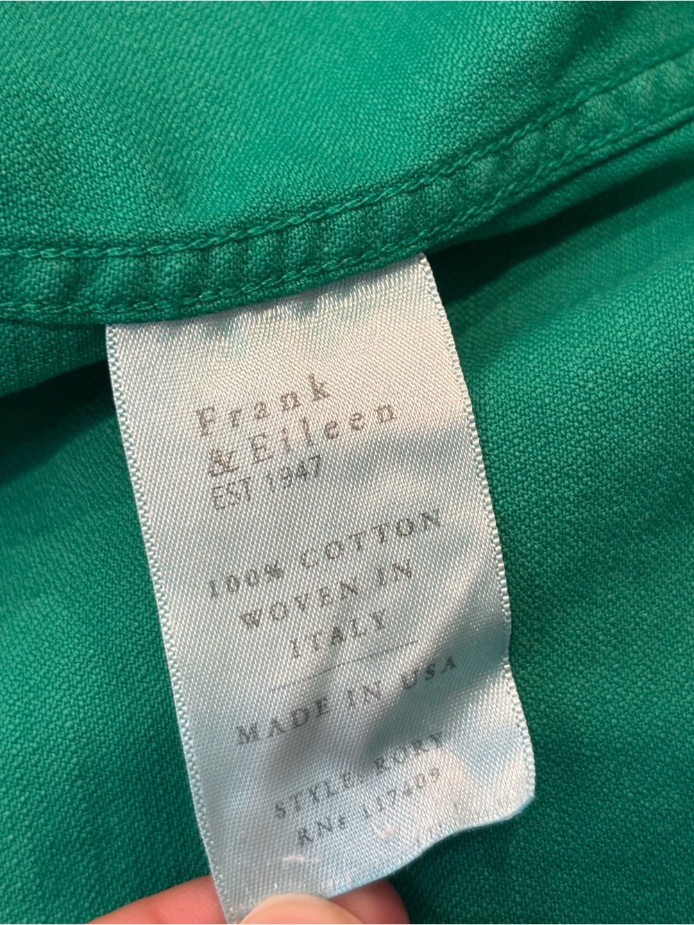Frank & Eileen Clover Green Cotton Rory Maxi Shirt Dress S - Picture 8 of 9